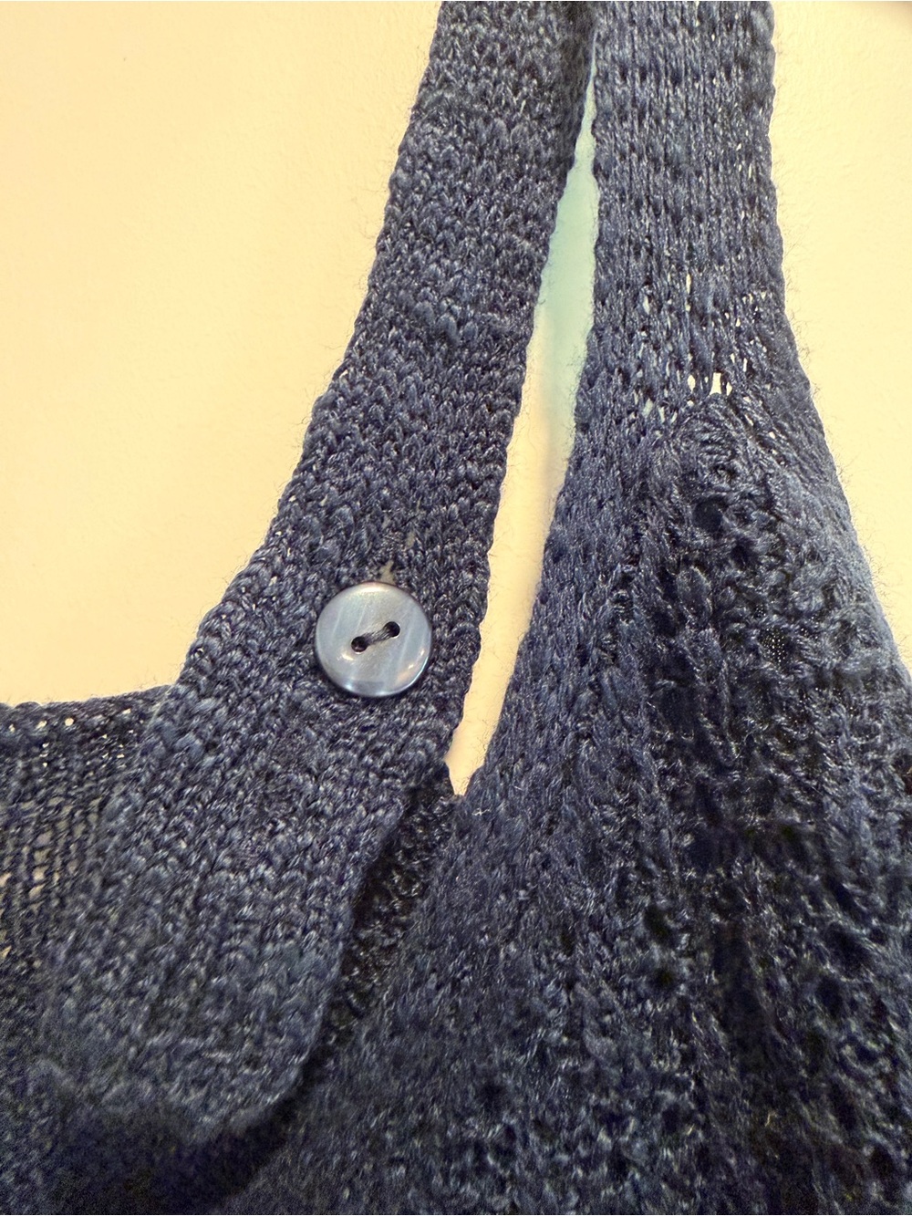LC Lauren Conrad Navy Crochet Knit Tank - Picture 3 of 4